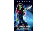 Cartel personaje Gamora en Guardianes de la Galaxia 3